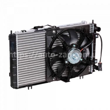 Радиатор охлаждения ВАЗ 2170 (+рад. кондиц+вентиляторы)(А/С Panasonic)(LRK 01272) Luzar